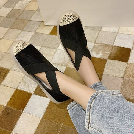 

Wavsuf Flat Sandals for Women Low-Cut Casual Summer Black Sandals Shoes Size 7