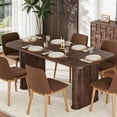 thumbnail image 1 of 62" Large Dining Table, Set for 6-8 People, Kitchen Dining Table with Grille Design, Suitable for Dining, Home, Office, Living Room, 1 of 7