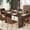 Black Walnut, variant on 62" Large Dining Table, Set for 6-8 People, Kitchen Dining Table with Grille Design, Suitable for Dining, Home, Office, Living Room