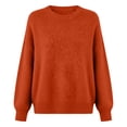 thumbnail image 5 of vigerkar Womens Oversized Long Sleeve Crewneck Fall Sweaters Chunky Knit Pullover Clothes Trendy Outfits (Orange, M), 5 of 6
