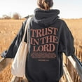 thumbnail image 2 of shqvo Trust In The Lord Graphic Hoodies Christian Faith Sweatshirts For Women Bible Verse Religious Hoodie Pullover Tops Trendy Oversized Long Sleeve Christian Sweatshirts, 2 of 4