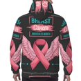 thumbnail image 3 of Bingfone Ribbon With Angel Wings Men's Drawstring Hoodie Long Sleeve Pocket Sweatshirts-XX-Large, 3 of 6