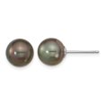thumbnail image 1 of Boucles d'oreilles de goujon noire cultivées en or blanc, 1 of 5