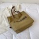 thumbnail image 1 of Bolsa de lona para mujer, con letras impresas para regalo de viaje (caqui) Ehuebsd Para Estrenar, 1 of 9