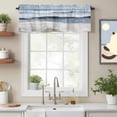 thumbnail image 2 of Abstract Beach Wave Art Valance Curtain Seaside Blue Oil Painting Style Window Valances Rod Pocket Short Curtains Window Treatments for Kitchen Bedroom Bathroom Laundry 54" x 18", 2 of 9