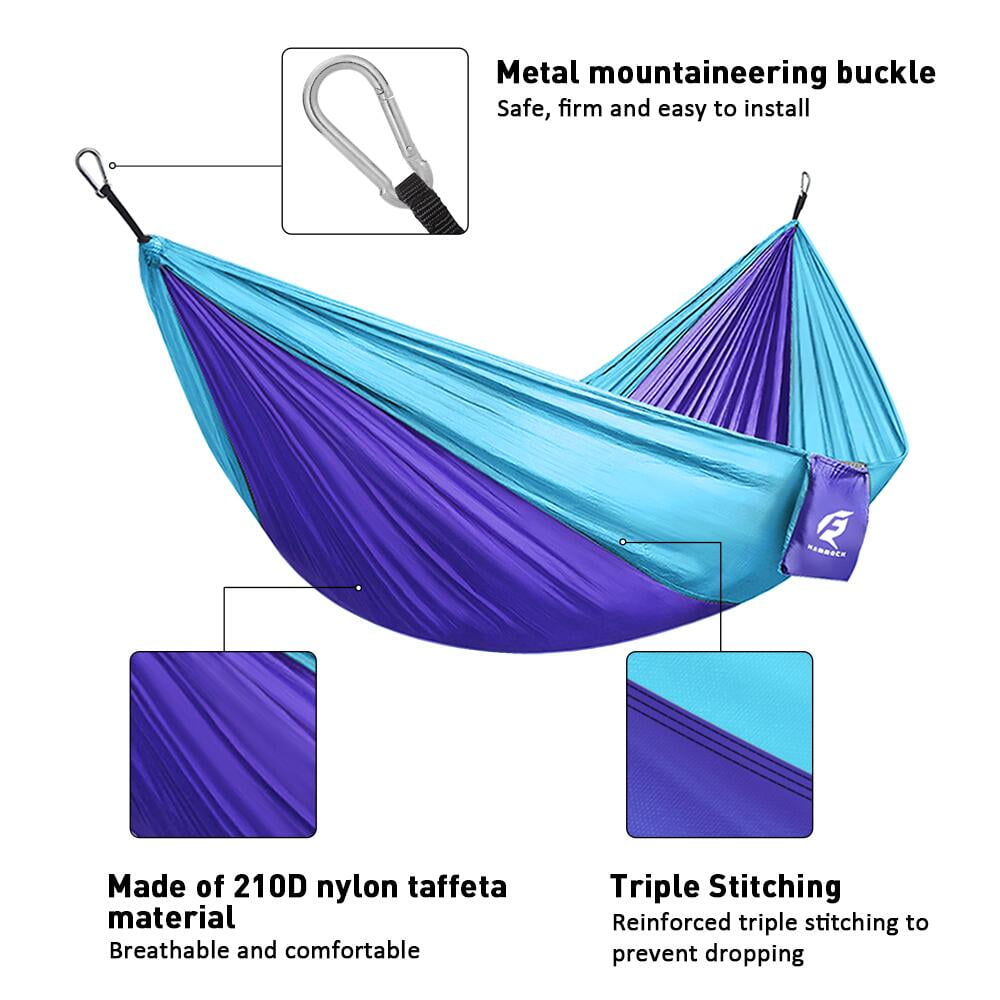 QUANFENG QF Hammock Portable Single Camping Hammock, Support 330lbs, Blue/Purple