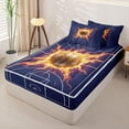 thumbnail image 2 of Castle Fairy Basketball Sport Zipper Full Size Comforter Sets with Fitted Sheet and 2 Pillowcases, Sport Court Zipper Bedding Set, Navy Gold Orange,4pcs,Navy Blue Reversible, 2 of 6