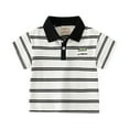 thumbnail image 2 of YTDSCS Toddler Kids Boys Striped T Shirt Embroidered Lapel Shirt Cotton Summe Casual Tees Tops for Boys 1-8 Years, 2 of 8
