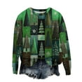 thumbnail image 1 of Chandails en Molleton de Noël pour Femmes Grande Taille Col Rond Imprimé Père Noël Manches Longues Vêtements d'Automne Amusants Mode Hiver, 1 of 4