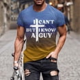thumbnail image 4 of TSADFHJI Hauts pour Hommes Manches Courtes Mode Décontractée T-Shirt Imprimé TG Bleu Clair, 4 of 6