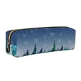 thumbnail image 1 of Disketp Christmas Trees Estuche de Lápices de Cuero con Cierre, Estuche Compacto para Papelería, Bolígrafos y Accesorios Pequeños, 1 of 7