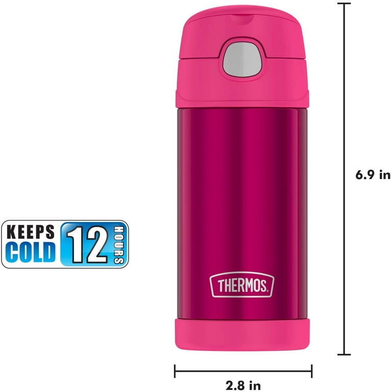 Thermos 12 oz Funtainer Vacuum Insulated Straw Bottle, 12-Ounce, Watercolor Hearts, Size: 12 fl oz, Pink