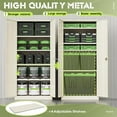 thumbnail image 5 of Crownland 72" Metal Storage Cabinet, Lockable Garage Storage Cabinets, High Office Cabinet with Adjustable Shelves for Garage, Home Office, Classroom, Pantry, File(Warm Grey-Narrow Size), 5 of 16