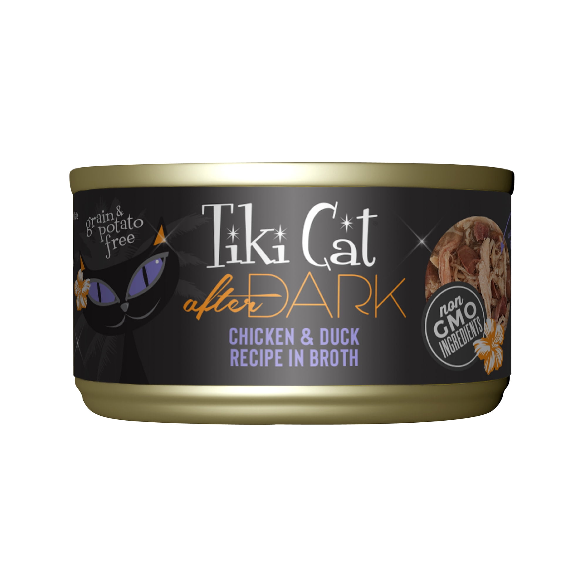 (24 pack) Tiki Cat After Dark Whole Foods Wet Cat Food, Chicken & Duck, 2.8 oz. Can