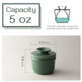 thumbnail image 3 of Porcelain Butter Crock Keeper Green 5 oz Room Temperature Soft Fresh Butter Container, 3 of 8