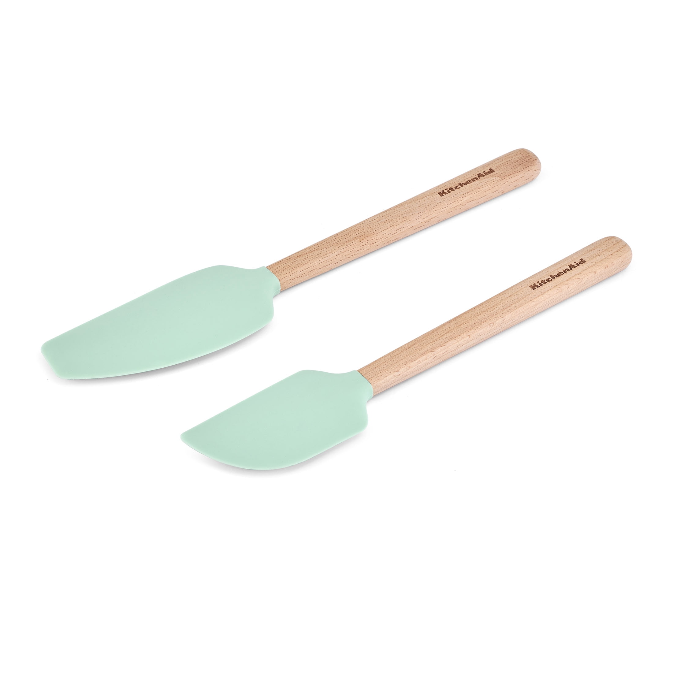 KitchenAid 2-Piece Silicone Mixing Spatula and Scraper Set for Cooking, Spearmint