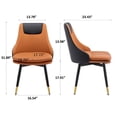 thumbnail image 3 of Modern Swivel Chairs, Faux Leather Upholstered, Comfortable for Kitchen & Dining, Brown, 3 of 6