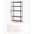 thumbnail image 2 of VEVOR Storage Shelves, 2000 lbs, 5 Tier Garage Storage Shelving, 16" D x 36" W x 71.4" H Adjustable Metal Shelves for Garage Shelves Utility Rack Shelf, Ideal for Kitchen, Warehouse, Basement, Black, 2 of 9