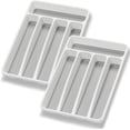 thumbnail image 3 of Silverware Organizer Tray Drawer Flatware Holder 5 Compartment Kitchen Utensil Storage Plastic Organizer White, 3 of 4
