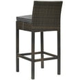 thumbnail image 3 of Modern Contemporary Urban Design Outdoor Patio Balcony Garden Furniture Bar Side Stool Chair, Rattan Wicker, Grey Gray Brown, 3 of 3