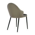 thumbnail image 5 of Rocco Upholstered Dining Chair in Taupe Gray and Black Faux Leather with Black Metal Legs - Set of 2, 5 of 6
