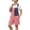 #0193-Red, variant on Women's Patriotic Overall Shorts Independence Day Print Washed Denim Multi Pockets Adjustable Straps Casual Summer Cargo Short Overalls