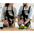 thumbnail image 3 of Yehwow Wild Flowers Peony Roses Bib Apron For Kitchen BBQ Gardening With Adjustable Neck Strap 27x31 Inch, 3 of 4