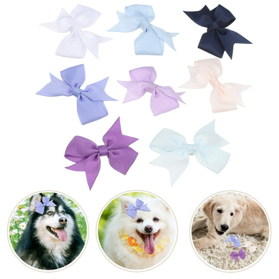 LEORX Pet Hair Accessories Dog Bows Polyester 8Pcs 2X1.7In