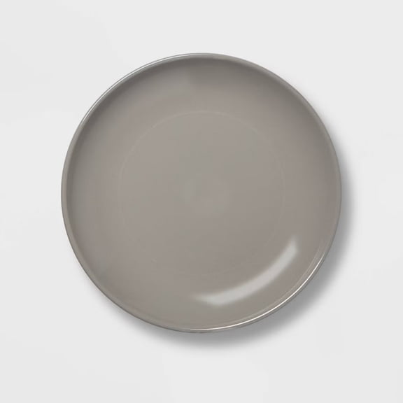 10" Gray Stoneware Dinner Plate – Modern Coupe Design, Glossy Glazed Finish, Microwave & Dishwasher Safe