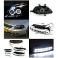 thumbnail image 2 of Spec-D Tuning Black Halo Projector Headlights with LED Daytime Fog Lamps Compatible with Honda Civic Left + Right Pair Headlamps Assembly, 2 of 2