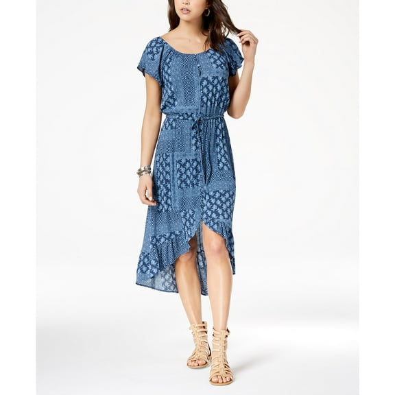 American Rag Juniors High Low Maxi Dress Indigo Dye Combo XS