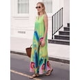 thumbnail image 4 of OYYN Women's A-Line Sleeveless V-Neck Relaxed Fit Maxi Casual Dress, 4 of 5