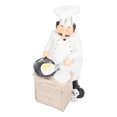 thumbnail image 2 of Estatuilla de chef Estatua de chef Escultura de chef Decoración de escritorio Decoración de cocina Adorno artesanal LHCER Descripción de la referencia, 2 of 8