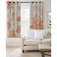 thumbnail image 2 of Orange Coastal Starfish Blackout Curtains, Light Blocking Print Window Curtains, Farmhouse Nautical Coral Conch Thermal Insulated Window Drapes for Living Room Kitchen Cafe 2 Panels, 104"W x 52"L, 2 of 9