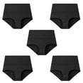 thumbnail image 3 of wcjm Black Women's Pure Cotton Women's Underwear Pure Cotton Plus Size Underwear Women's High Waist Underwear 5PC Underwear, 3 of 9