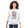 thumbnail image 3 of Patriotic USA 76 American Flag Unisex Plus Fleece Graphic Sweatshirt Brisco Brands 3X, 3 of 6