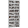 thumbnail image 1 of HOMCOM Étagère à DVD avec 18 Compartiments et 14 Tablettes Ajustables, Blanc, 1 of 10