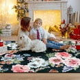 thumbnail image 3 of Wellber Area Rug Soft Vintage Floral Rugs Non Slip Carpet for Bedroom Living Room Home Deocr,4'x6',Black, 3 of 6