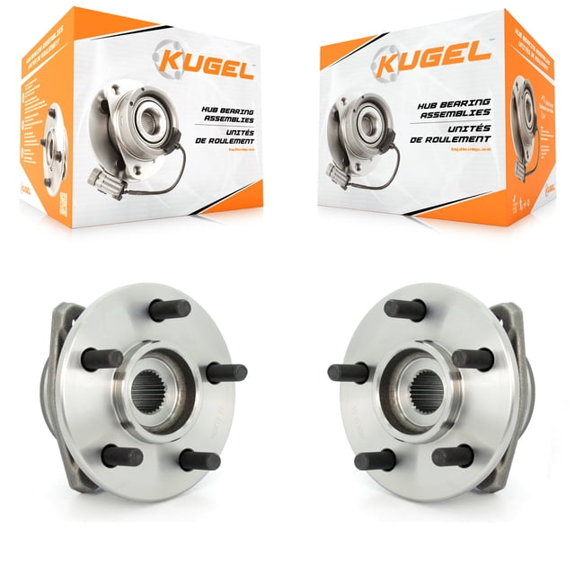 Kugel Front Wheel Bearing and Hub Assembly Pair for Car Jeep Wrangler Cherokee Grand Comanche Wagoneer TJ - Left Right Side (Driver Passenger) K70-100248