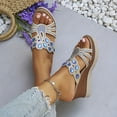 thumbnail image 4 of Women‘s Rhinestone Decor Wedge Sandals  Casual Cutout Design Platform Sandals  Comfortable Summer Shoes, 4 of 6