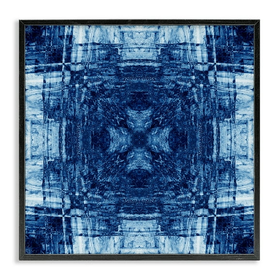 Stupell Industries Linear Geometric Pattern Abstract Painting Black Framed Art Print Wall Art, 12 x 12