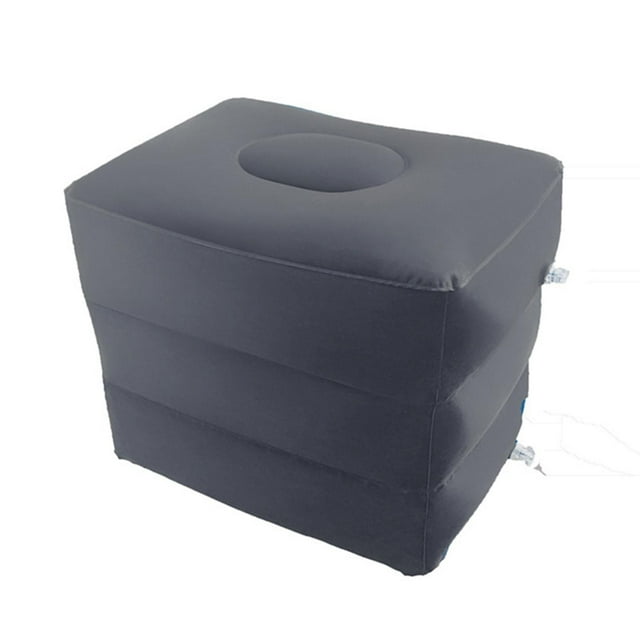 Reposapiés de viaje, almohada, taburete, 3 capas, cama, altura ajustable, inflable, para piernas Gris oscuro