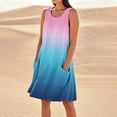 thumbnail image 6 of Efsteb Summer Dresses for Women 2025 Crewneck Sleeveless Tank Dress Beach Vacation Sundresses with Pockets (Pink,M), 6 of 8