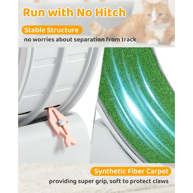 UBesGoo 41in Cat Exercise Wheel, PP Treadmill with Green Mat