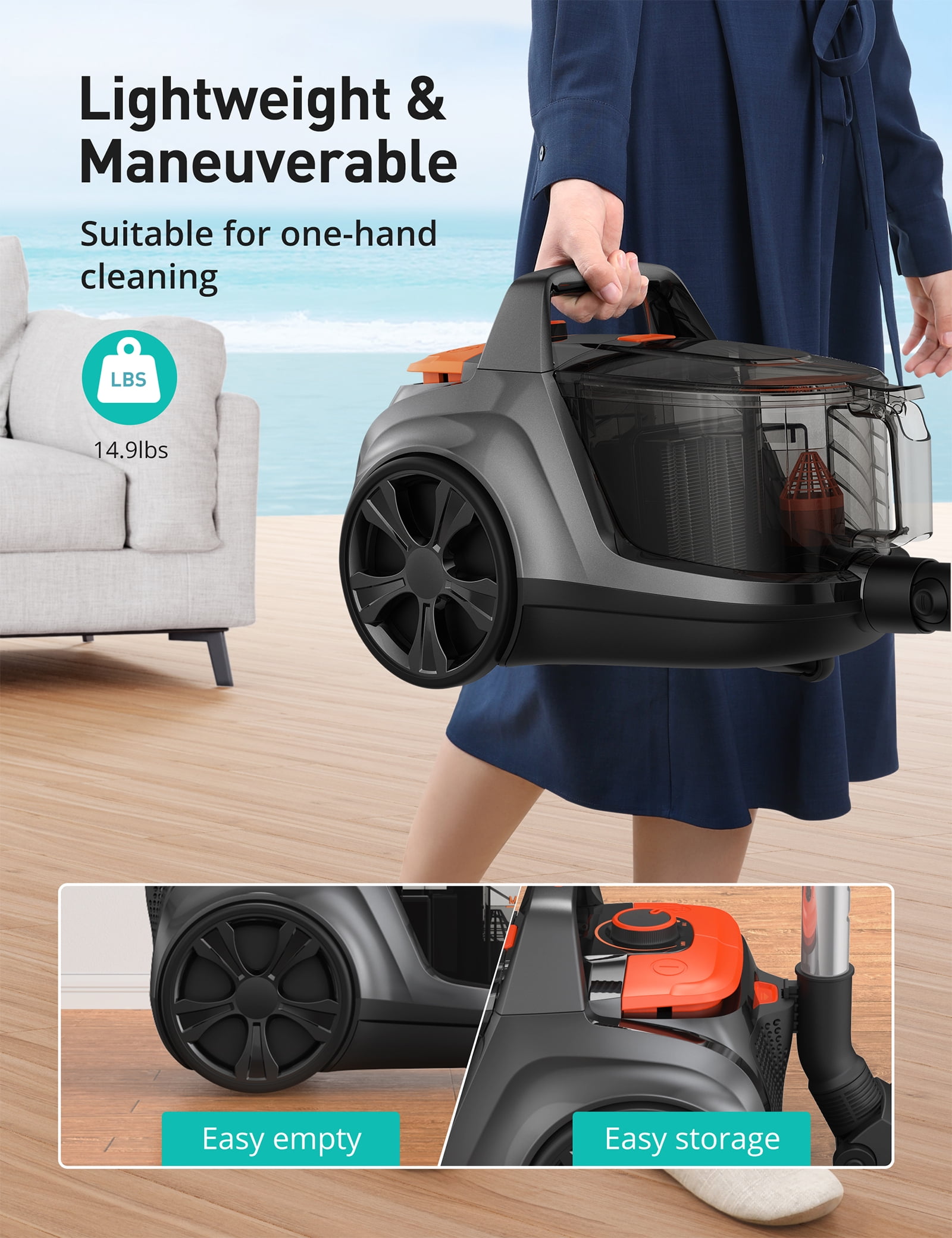 Aspiron Stick Vacuum , 600W 20kPa Lightweight Detachable Stick Vac with  HEPA Filter for Floor, Carpet, Pet Hair, Shutter, Vehicles (Corded) -  Walmart.com in 2023