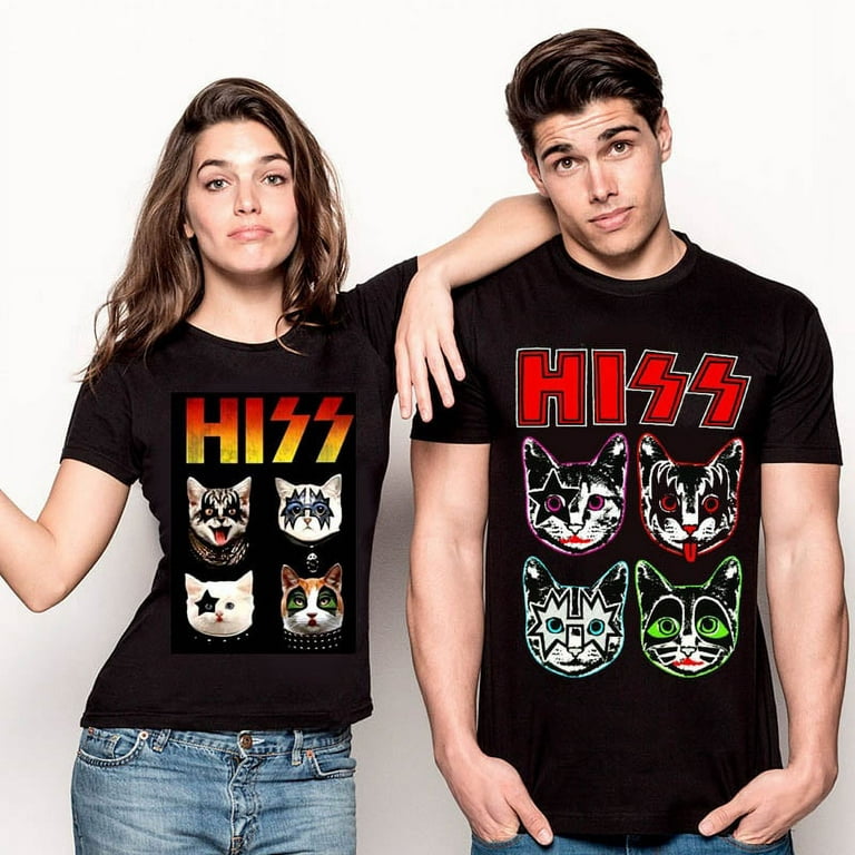 KISS Cat Lovers T Shirt Black Cotton Tee Full Size XXS-5XL - Walmart.com