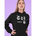 thumbnail image 2 of Grumpy Cat Faces Hoodie Women -T-Line Designs, Female Small, 2 of 4