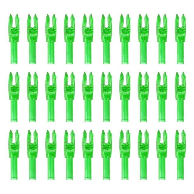 Uxcell Archery Arrows Nocks, Plastic Insert Arrow Nock Replacement Arrow Tails for Hunting Shooting Compound Recurve Transparent Green