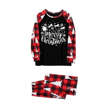 

women Christmas pajamas for family matching outfits son daughter sets soft Black Matching Family Christmas Pajamas Set Christmas Pjs For Family Set Red Plaid Top And L