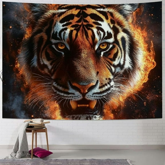 Patifu Tiger Tapestry Wall Hanging Unique Style Graphic Tapestries for Home Wall Decor Living Room Bedroom Dorm 40x30inch